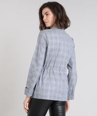 Parka-Feminina-Estampada-Xadrez-com-Bolsos-Azul-Marinho-9408819-Azul_Marinho_2