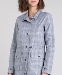 Parka-Feminina-Estampada-Xadrez-com-Bolsos-Azul-Marinho-9408819-Azul_Marinho_4