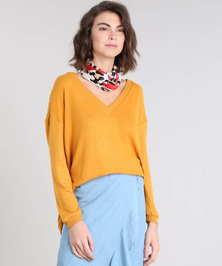 Sueter-Feminino-Basica-em-Trico-Mostarda-9343586-Mostarda_1 Sueter-Feminino-Basica-em-Trico-Mostarda-9343586-Mostarda_1