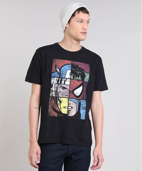 Camiseta-Masculina-Os-Vingadores-Manga-Curta-Gola-Careca-Preta-9559919-Preto_1