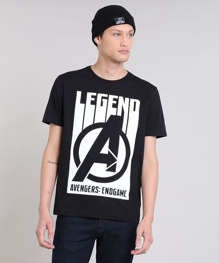 Camiseta Masculina Os Vingadores Ultimato Manga Curta Gola Careca Preta Menor preço em Camiseta Masculina Os Vingadores Ultimato Manga Curta Gola Careca Preta