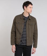 Jaqueta-Masculina-em-Sarja-com-Bolsos-Verde-Militar-9525534-Verde_Militar_1