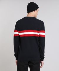 Sueter-Masculino-em-Trico-com-Listras-Preto-9363411-Preto_2