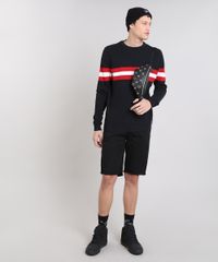 Sueter-Masculino-em-Trico-com-Listras-Preto-9363411-Preto_3