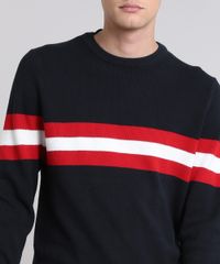 Sueter-Masculino-em-Trico-com-Listras-Preto-9363411-Preto_4