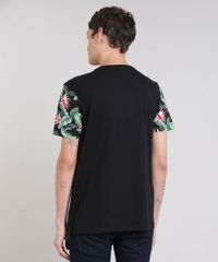 Camiseta-Masculina-com-Bolso-e-Mangas-Curtas-Estampados-Gola-Careca-Preta-9473080-Preto_2