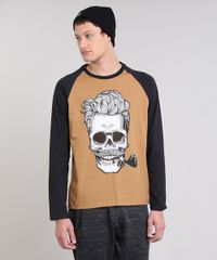 Camiseta-Masculina-Raglan--Caveira--Manga-Longa-Gola-Careca-Caramelo-9462914-Caramelo_1