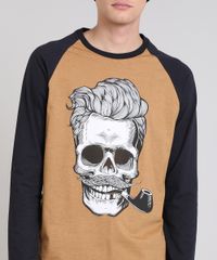 Camiseta-Masculina-Raglan--Caveira--Manga-Longa-Gola-Careca-Caramelo-9462914-Caramelo_4