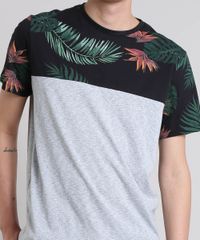 Camiseta-Masculina-Listrada-com-Estampa-Tropical-Manga-Curta-Gola-Careca-Cinza-Mescla-Claro-9448989-Cinza_Mescla_Claro_4