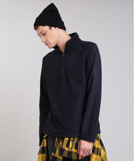 Blusao-Masculino-Basico-em-Fleece-com-Ziper-Preto-9335089-Preto_1