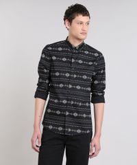 Camisa-Masculina-Estampada-Etnica-Manga-Longa-Preta-9470106-Preto_1