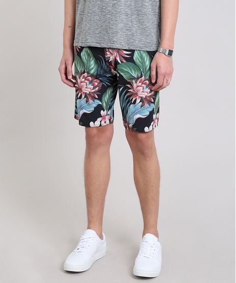 Bermuda-Surf-Masculina-Estampada-Tropical-Preta-9524947-Preto_1