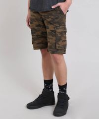 Bermuda-Masculina-Cargo-em-Sarja-Estampada-Camuflagem-Marrom-9473782-Marrom_1