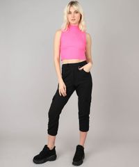 Regata-Feminina-Cropped-em-Trico-Gola-Alta-Rosa-Neon-9502153-Rosa_Neon_3