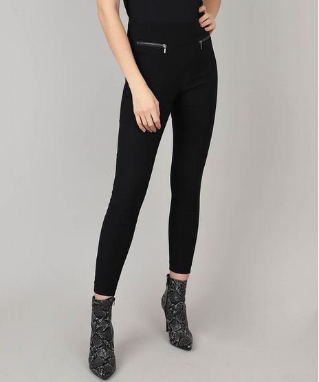 Calca-Feminina-Skinny-em-Malha-com-Ziper-Metalico-Preta-9443049-Preto_1