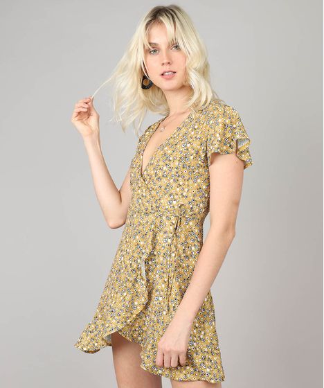 vestido floral c&a