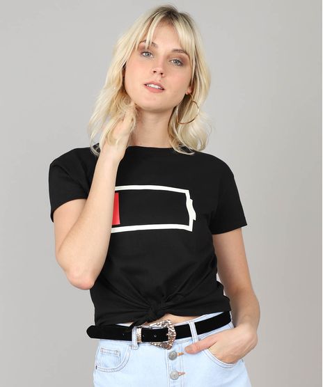 Blusa-Feminina-Bateria-Baixa-com-No-Manga-Curta-Decote-Redondo-Preta-9509454-Preto_1