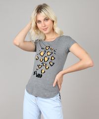 Blusa-Feminina--She-s-Wild--Manga-Curta-Decote-Redondo-Cinza-Mescla-Escuro-9460243-Cinza_Mescla_Escuro_1