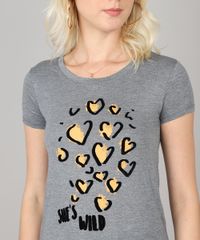 Blusa-Feminina--She-s-Wild--Manga-Curta-Decote-Redondo-Cinza-Mescla-Escuro-9460243-Cinza_Mescla_Escuro_4