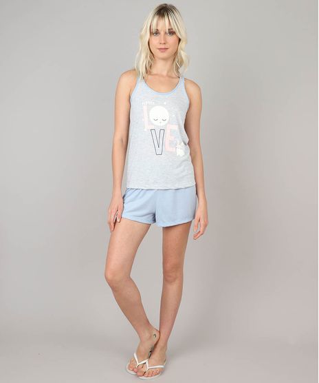 Pijama-Feminino--Little-Love--Cinza-Mescla-Claro-9514755-Cinza_Mescla_Claro_1