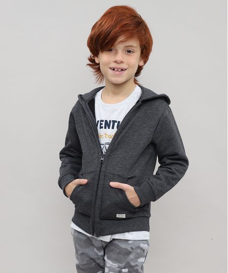 Blusao-Infantil-Basico-em-Moletom-com-Capuz-Cinza-Mescla-Escuro-8249882-Cinza_Mescla_Escuro_1