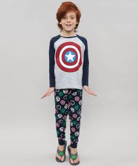 Pijama-Infantil-Capitao-America-Os-Vingadores-Manga-Longa-Cinza-Mescla-9526416-Cinza_Mescla_1