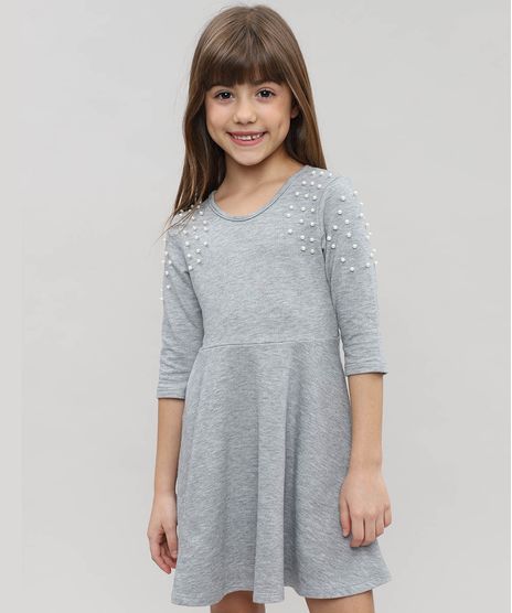 Vestido-Infantil-em-Moletom-com-Pedraria-Manga-Longa-Cinza-Mescla-9472056-Cinza_Mescla_1