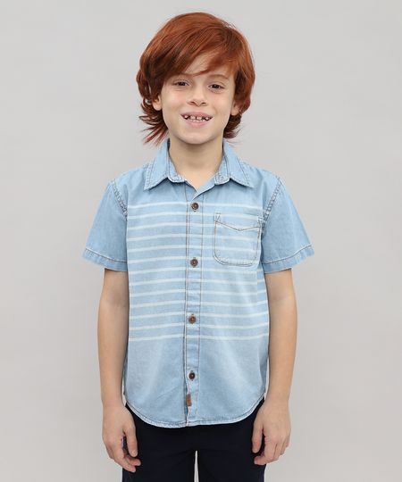 Camisa-Jeans-Infantil-com-Listras-e-Bolso-Manga-Curta-Azul-Claro-9528491-Azul_Claro_1 Camisa-Jeans-Infantil-com-Listras-e-Bolso-Manga-Curta-Azul-Claro-9528491-Azul_Claro_1
