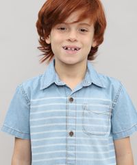 Camisa-Jeans-Infantil-com-Listras-e-Bolso-Manga-Curta-Azul-Claro-9528491-Azul_Claro_4