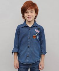 Camisa-Jeans-Infantil-com-Patch-Os-Vingadores-Manga-Longa-Azul-Medio-9528492-Azul_Medio_1