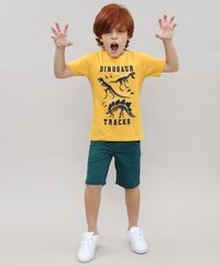 Camiseta-Infantil-com-Estampa-Dinossauro-Manga-Curta-Mostarda-9526223-Mostarda_3
