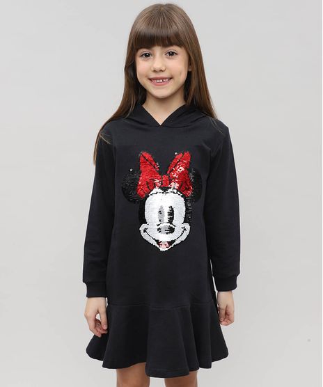 Vestido-Infantil-Minnie-em-Moletom-com-Capuz-e-Paete-Preto-9472058-Preto_1