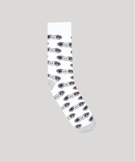 Meia-Masculina-Cano-Alto-Divertida-de-Video-Game-Branca-9477261-Branco_1