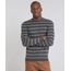 Sueter-Masculino-Comfort-Fit-em-Trico-Listrado-Cinza-Escuro-9364115-Cinza_Escuro_1