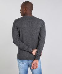 Sueter-Masculino-Comfort-Fit-em-Trico-Gola-Redonda-Cinza-Escuro-9364114-Cinza_Escuro_2