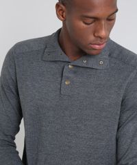 Sueter-Masculino-Comfort-Fit-em-Trico-Gola-Alta-Cinza-Mescla-8850256-Cinza_Mescla_4