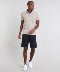 Polo-Masculina-em-Piquet-Estampada-Mini-Print-Manga-Curta-Kaki-9445557-Kaki_3