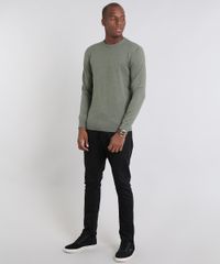 Sueter-Masculino-Comfort-Fit-em-Trico-Gola-Redonda-Verde-Militar-9364114-Verde_Militar_3