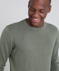 Sueter-Masculino-Comfort-Fit-em-Trico-Gola-Redonda-Verde-Militar-9364114-Verde_Militar_4