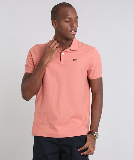 Polo-Masculina-Basica-em-Piquet-Manga-Curta-Coral-9449828-Coral_1