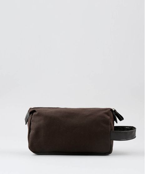 Necessaire-Masculina-em-Sarja-Marrom-Escuro-9540258-Marrom_Escuro_1
