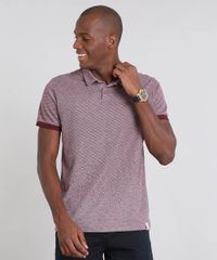 Polo-Masculina-em-Piquet-Estampada-de-Poa-Manga-Curta-Vinho-9448580-Vinho_1