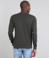 Sueter-Masculino-Comfort-Fit-em-Trico-Listrado-Verde-Militar-9364115-Verde_Militar_2
