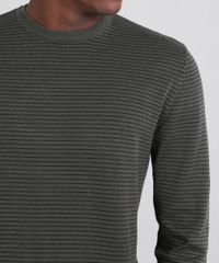 Sueter-Masculino-Comfort-Fit-em-Trico-Listrado-Verde-Militar-9364115-Verde_Militar_4
