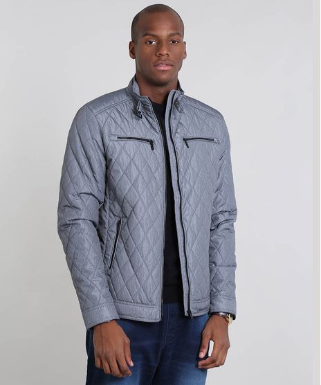Jaqueta-Masculina-Puffer-Matelasse-com-Bolsos-Cinza-9351328-Cinza_1