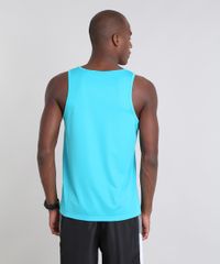 Regata Esportiva Masculina Básica Azul Claro Costas