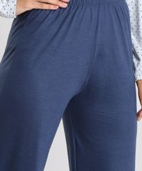 Pijama-Feminino-Estampado-de-Poa-com-Renda-Manga-Longa-Cinza-Mescla-9508007-Cinza_Mescla_4