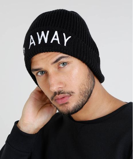 Gorro-Masculino-em-Trico-com-Bordado--Go-Away--Preto-8903307-Preto_1