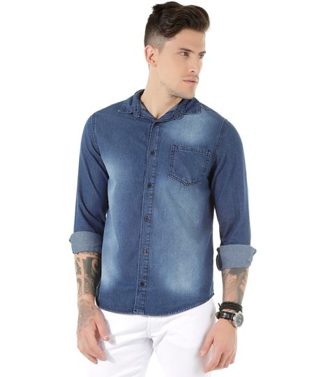 Camisa-Jeans-Azul-Escuro-8439294-Azul_Escuro_1 Camisa-Jeans-Azul-Escuro-8439294-Azul_Escuro_1