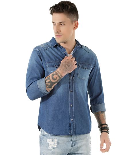 Camisa-Jeans-Azul-Medio-8450052-Azul_Medio_1 Camisa-Jeans-Azul-Medio-8450052-Azul_Medio_1